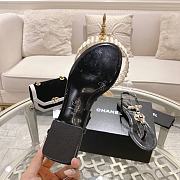 Chanel Sandals Black Metal, Strass & Imitation Pearls - 4