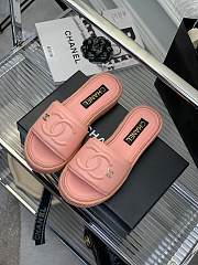 Chanel 23C Pink CC Logo Slide Sandal Slip - 1