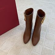 Valentino V Buckle High Heel Brown Boots - 4