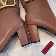 Valentino V Buckle High Heel Brown Boots - 3