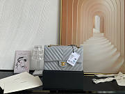 Chanel Flap Bag Chevron Lambskin Grey Gold 25cm - 1