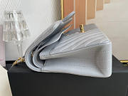 Chanel Flap Bag Chevron Lambskin Grey Gold 25cm - 6