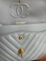 Chanel Flap Bag Chevron Lambskin Grey Gold 25cm - 2