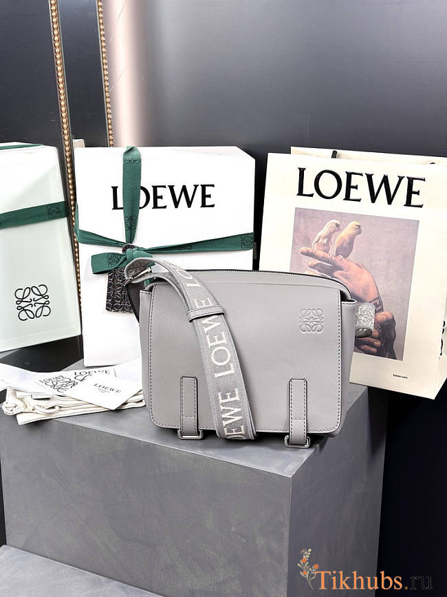 Loewe XS Military Messenger Bag Grey 23x18x9cm - 1