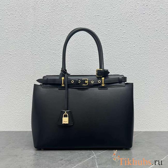 Celine Conti Bag Natural Calfskin Black 36.5x26x15cm - 1