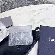 Dior Card Holder Gray CD Diamond 10x8cm - 4