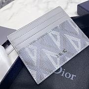 Dior Card Holder Gray CD Diamond 10x8cm - 2