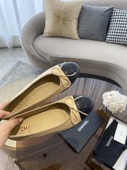 Chanel Ballerina Flat Beige Black - 2