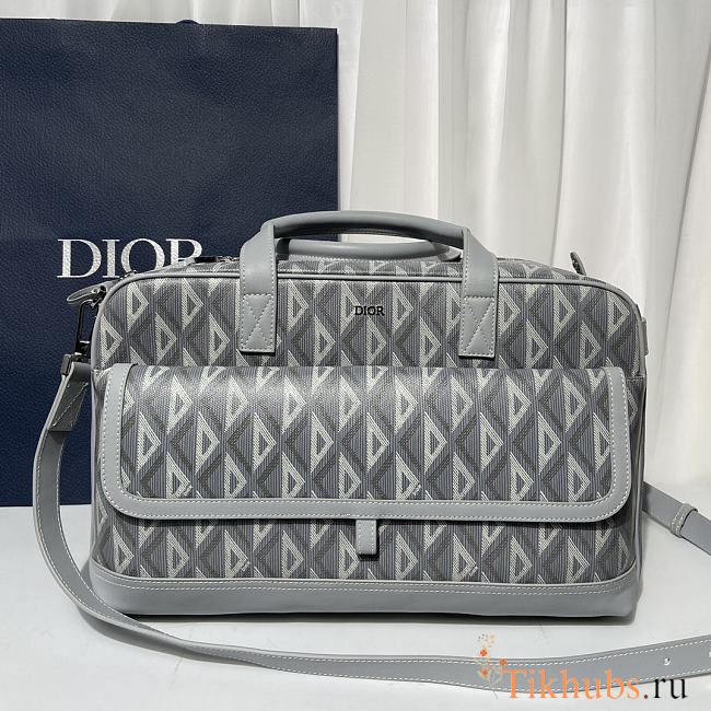 Dior Hit The Road Pet Carrier Bag Gray CD Diamond 40 x 25 x 20 cm - 1