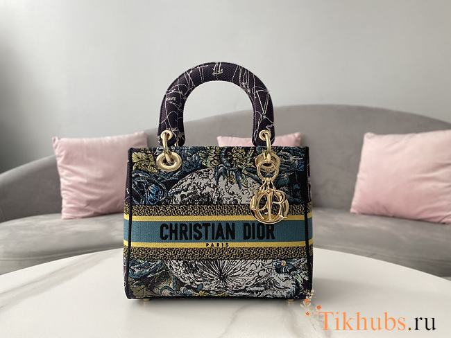 Dior Lady D-lite Blue Bag 24cm - 1