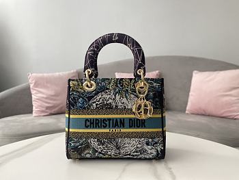 Dior Lady D-lite Blue Bag 24cm