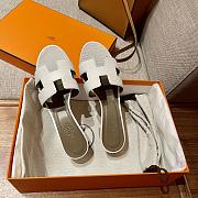 Hermes White Sandals Heel - 5