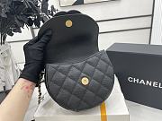 Chanel Mini Messenger Black Grained Calfskin Bag 19x15x7cm - 3