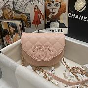 Chanel Mini Messenger Pink Grained Calfskin Bag 19x15x7cm - 1