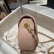 Chanel Mini Messenger Pink Grained Calfskin Bag 19x15x7cm - 6