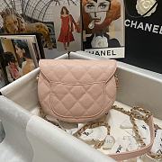 Chanel Mini Messenger Pink Grained Calfskin Bag 19x15x7cm - 5