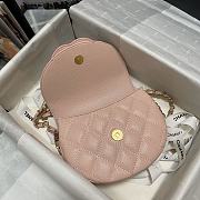 Chanel Mini Messenger Pink Grained Calfskin Bag 19x15x7cm - 4