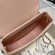 Chanel Mini Messenger Pink Grained Calfskin Bag 19x15x7cm - 3