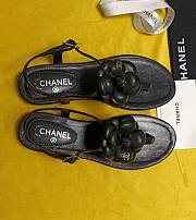 Chanel Flower Camellia Black Sandals  - 3