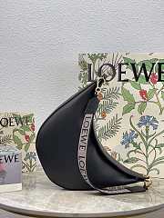 Loewe Luna Bag In Satin Calfskin And Jacquard Black 27x29.5x8cm - 3