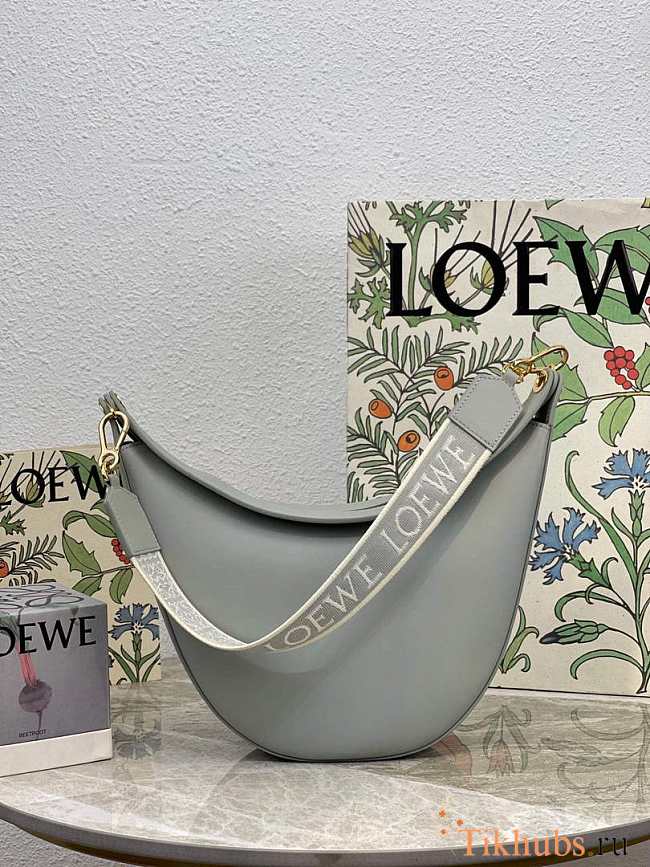Loewe Luna Bag In Satin Calfskin And Jacquard Grey 27x29.5x8cm - 1