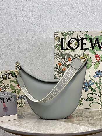 Loewe Luna Bag In Satin Calfskin And Jacquard Grey 27x29.5x8cm