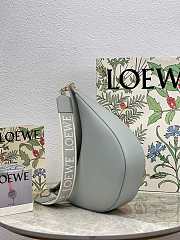 Loewe Luna Bag In Satin Calfskin And Jacquard Grey 27x29.5x8cm - 2