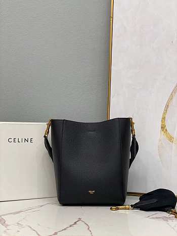Celine Sangle Small Bucket Bag Black 18x25x12cm