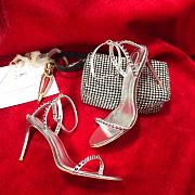Christian Louboutin So Me Red Sole Spike Metallic Leather Sandals  - 4