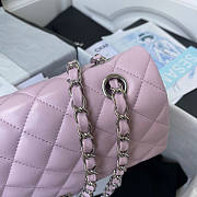Chanel Medium Flap Bag Lambskin Silver Pink 25cm - 6