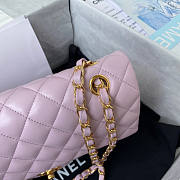 Chanel Medium Flap Bag Lambskin Gold Pink 25cm - 6