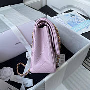 Chanel Medium Flap Bag Lambskin Gold Pink 25cm - 4