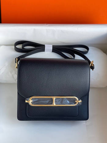 Hermes Roulis Black Gold 18x6x15.5cm