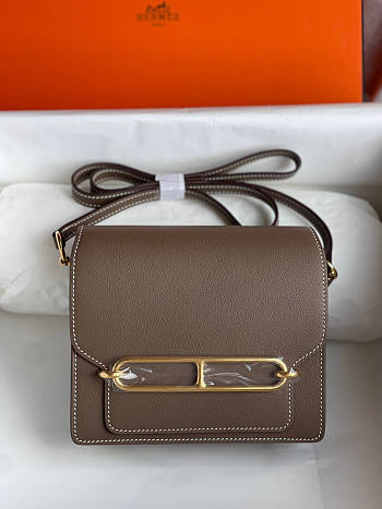 Hermes Roulis Taupe Gold 18x6x15.5cm