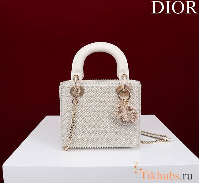 Dior Mini Lady White Bag 17x15x7cm - 1