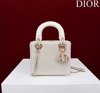 Dior Mini Lady White Bag 17x15x7cm