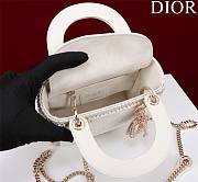 Dior Mini Lady White Bag 17x15x7cm - 3