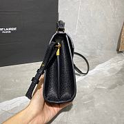 YSL Cassandra Mini Top Handle Black Grain Leather 20×16×7.5cm - 6