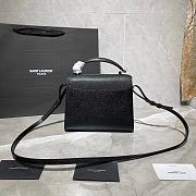 YSL Cassandra Mini Top Handle Black Grain Leather 20×16×7.5cm - 5