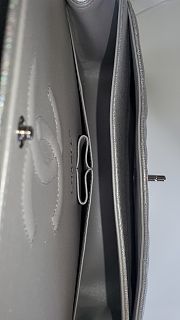 Chanel Flap Bag Silver Caviar 25cm - 2