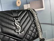 YSL Envelope Medium Caviar Bag Black Silver Hardware Size 24 x 17.5 x 6 cm - 4