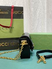 Gucci Horsebit 1955 Small Shoulder Bag Black 24x13.5x7.5cm - 5