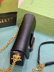 Gucci Horsebit 1955 Small Shoulder Bag Black 24x13.5x7.5cm - 2