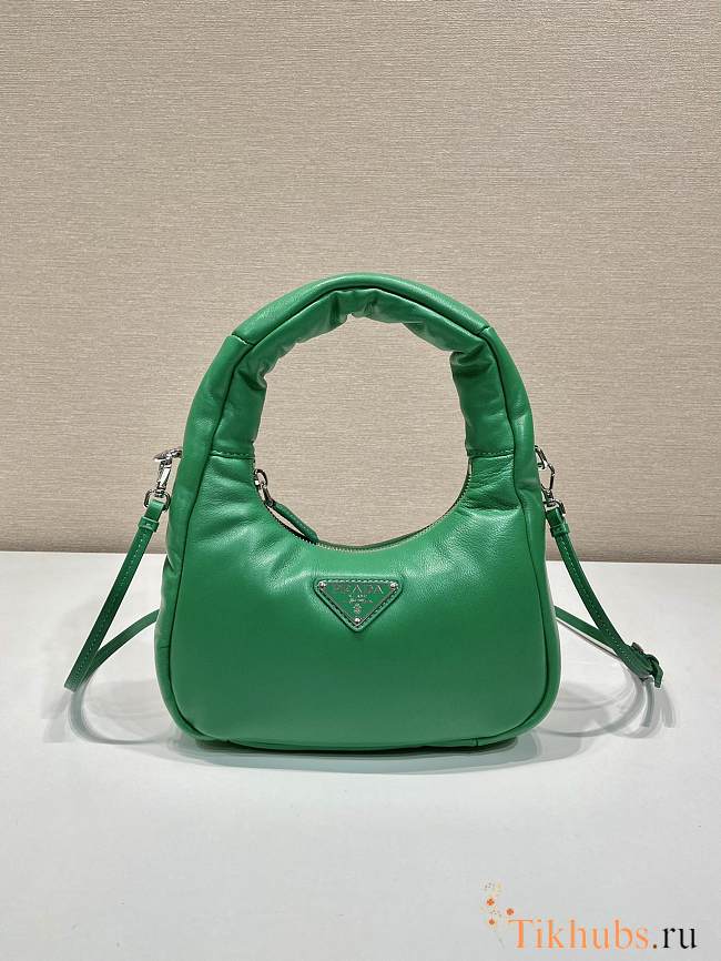 Prada Soft Padded Nappa Leather Mini Green Bag 21x12.5x6.5cm - 1