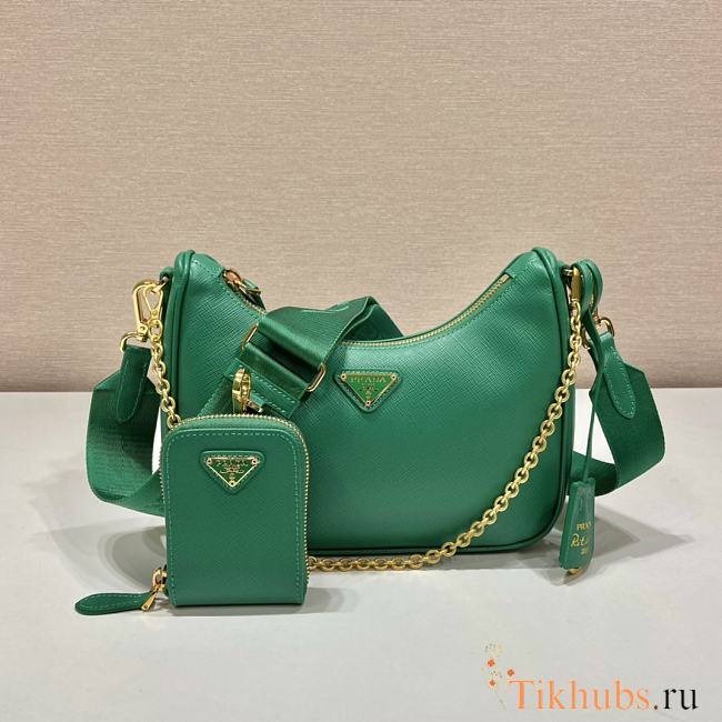 Prada Re-Edition 2005 Saffiano Leather Green Bag 22x18x6cm - 1