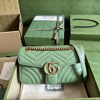 Gucci GG Marmont Small Shoulder Bag Sage Green 26x15x7cm