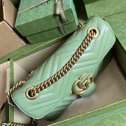 Gucci GG Marmont Small Shoulder Bag Sage Green 26x15x7cm - 5