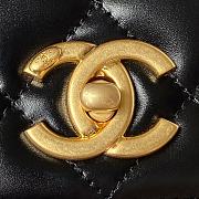 Chanel Mini Flap Bag With Top Handle Black Gold 20x14x7.5cm - 3