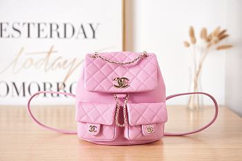 Chanel Backpack Pink Gold 21x20x12cm