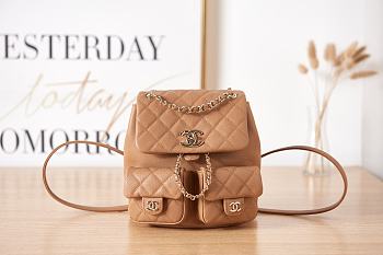 Chanel Backpack Brown Gold 21x20x12cm